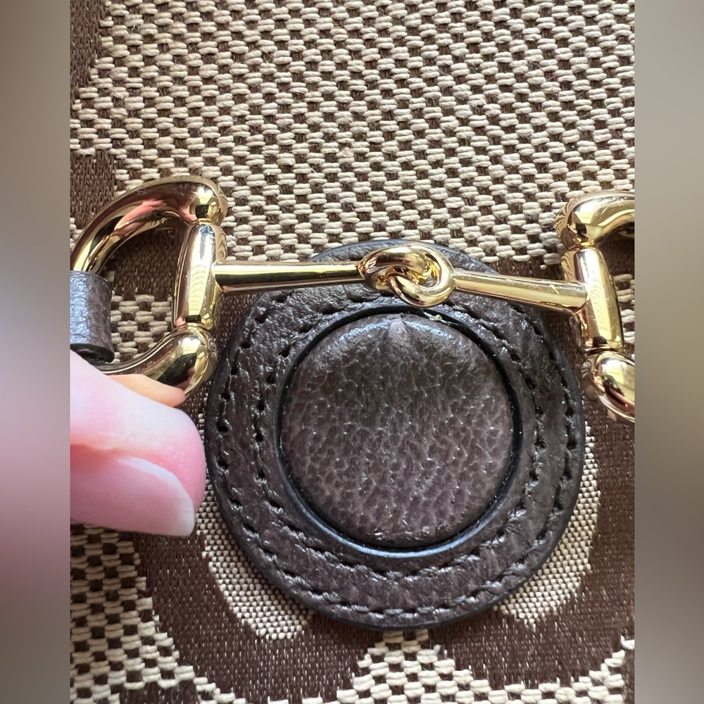 Gucci Jumbo GG Mini Messenger Phone Bag in Logo Canvas Camel Ebony - Picture 11 of 13